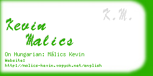 kevin malics business card